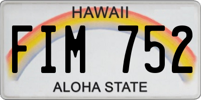 HI license plate FIM752