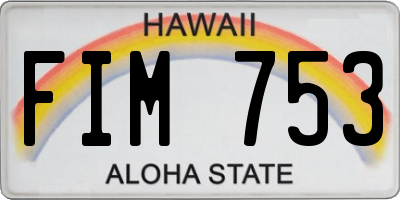 HI license plate FIM753