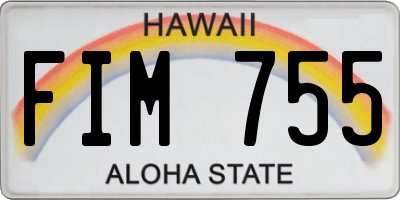 HI license plate FIM755