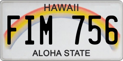 HI license plate FIM756