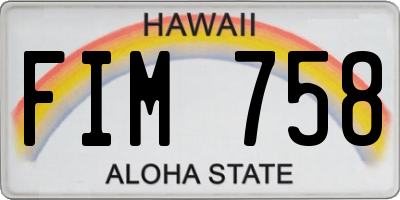 HI license plate FIM758
