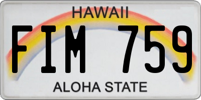 HI license plate FIM759