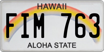 HI license plate FIM763