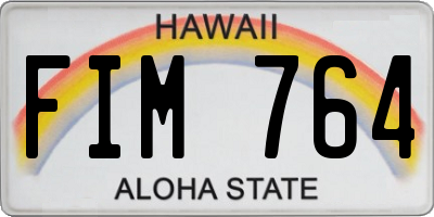 HI license plate FIM764