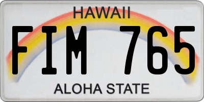 HI license plate FIM765