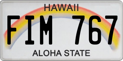 HI license plate FIM767