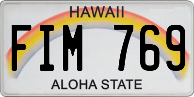 HI license plate FIM769
