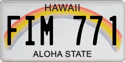 HI license plate FIM771
