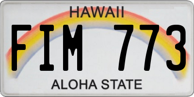 HI license plate FIM773