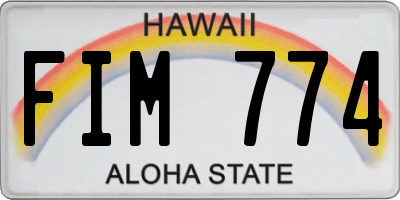 HI license plate FIM774