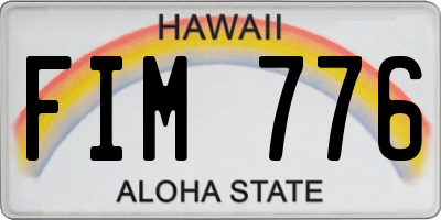 HI license plate FIM776