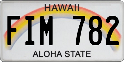 HI license plate FIM782
