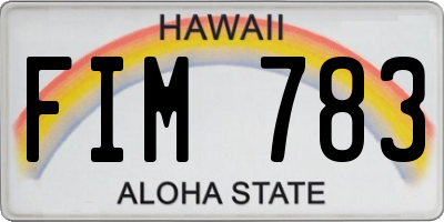 HI license plate FIM783