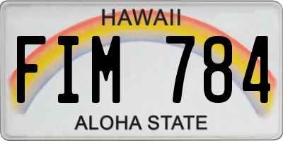 HI license plate FIM784