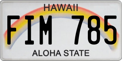 HI license plate FIM785
