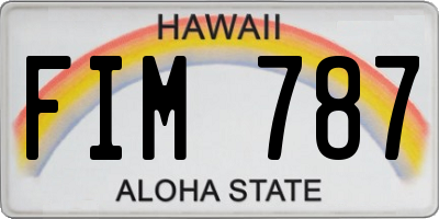 HI license plate FIM787