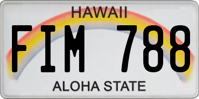 HI license plate FIM788