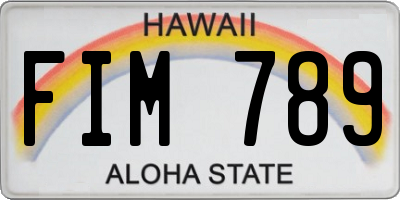 HI license plate FIM789
