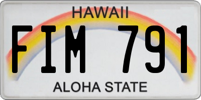 HI license plate FIM791