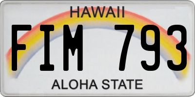 HI license plate FIM793