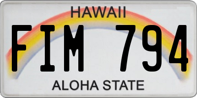 HI license plate FIM794