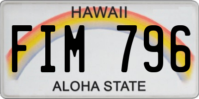 HI license plate FIM796