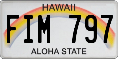 HI license plate FIM797
