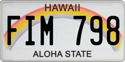 HI license plate FIM798