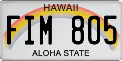 HI license plate FIM805