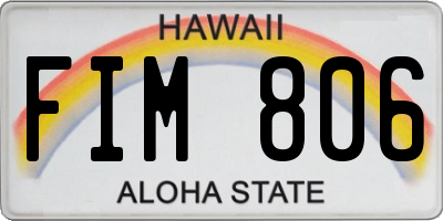 HI license plate FIM806