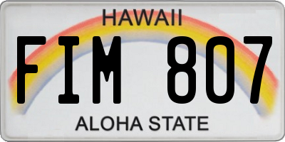 HI license plate FIM807