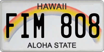 HI license plate FIM808