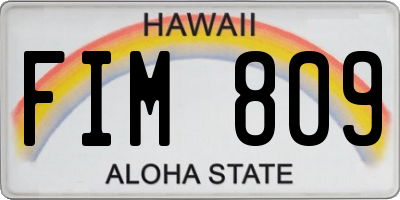 HI license plate FIM809