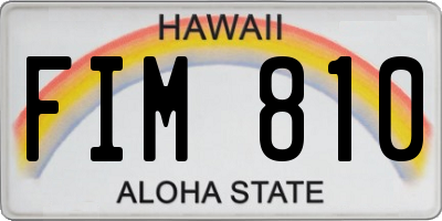 HI license plate FIM810