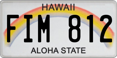 HI license plate FIM812