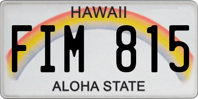 HI license plate FIM815