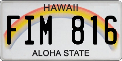 HI license plate FIM816