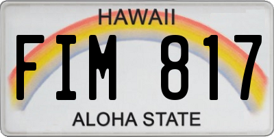 HI license plate FIM817