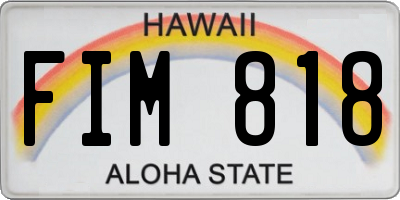 HI license plate FIM818