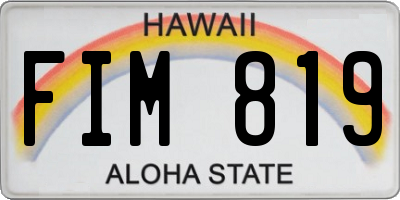 HI license plate FIM819