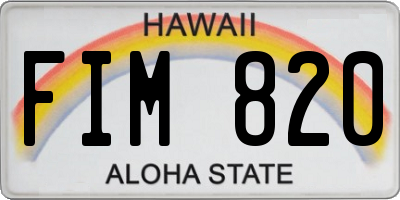 HI license plate FIM820