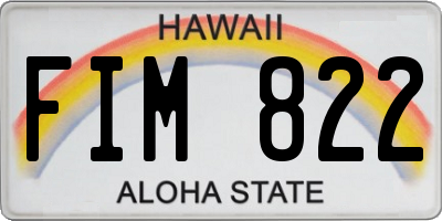 HI license plate FIM822