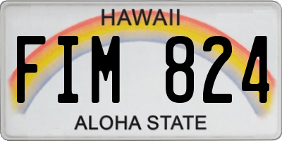 HI license plate FIM824