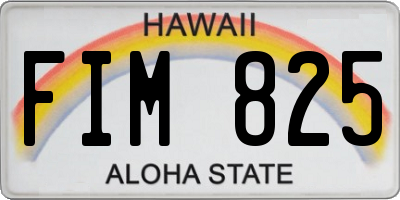HI license plate FIM825