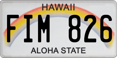 HI license plate FIM826
