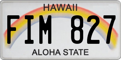 HI license plate FIM827