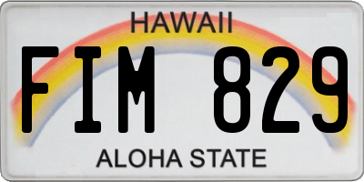 HI license plate FIM829