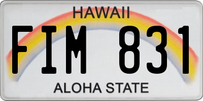 HI license plate FIM831