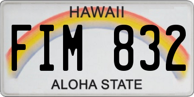 HI license plate FIM832