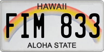 HI license plate FIM833